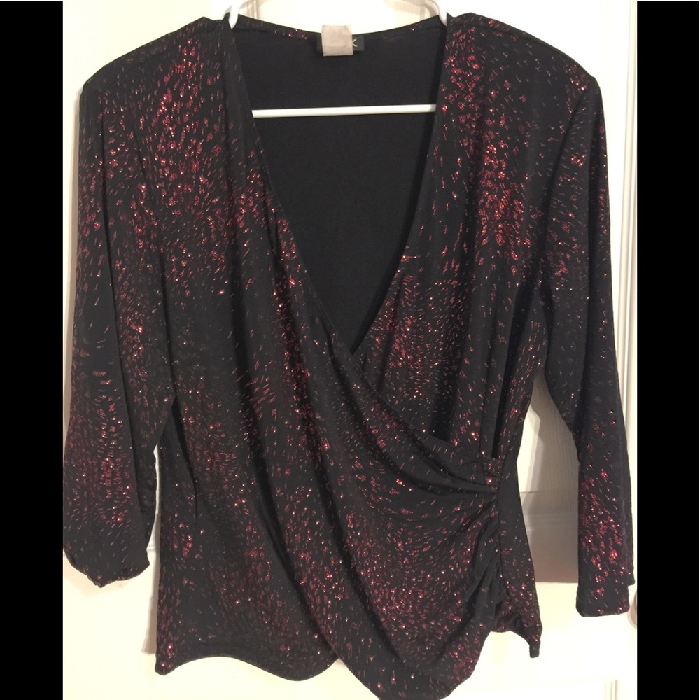 MSK wrap glitter top